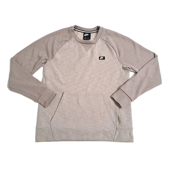 Nike Sportswear Fleece Sweatshirt Sweater Men's Small Colorblock Taupe Gray NSW - Picture 1 of 9